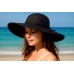 Wide Brim Hat - Straw Hat- Paper Straw Hat w/ Lace Band - Black - HT-ST1160BK